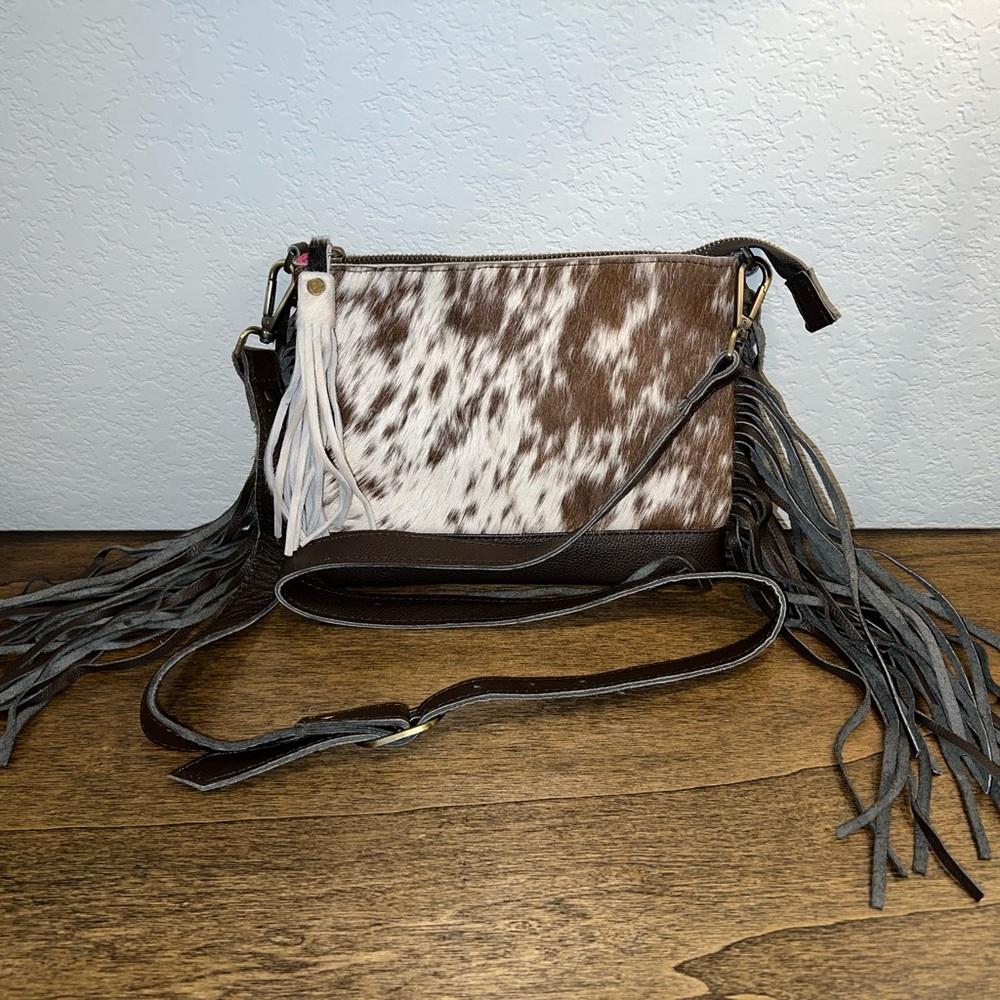 Cowhide crossbody